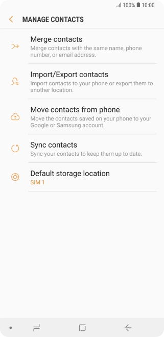 Press Import/Export contacts.