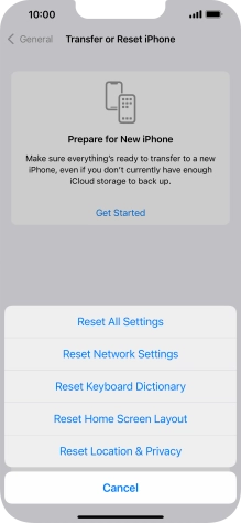 Press Reset All Settings.