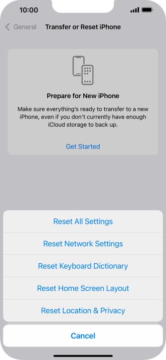 Press Reset All Settings.