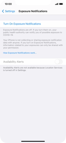 Press Turn On Exposure Notifications.