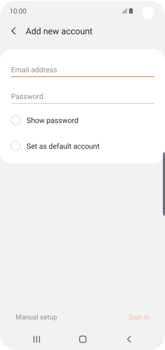 Press Email address and key in your email address.