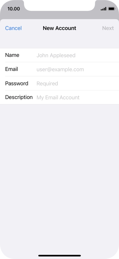 Press Name and key in the required sender name.