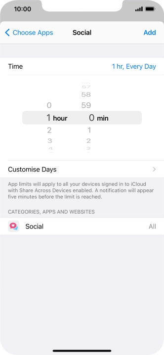 Press Customise Days.