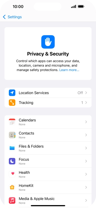 Press Location Services.