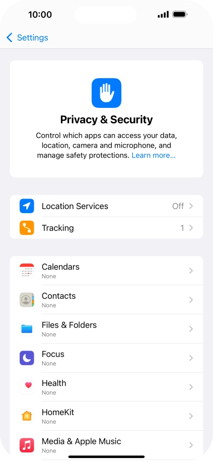 Press Location Services.