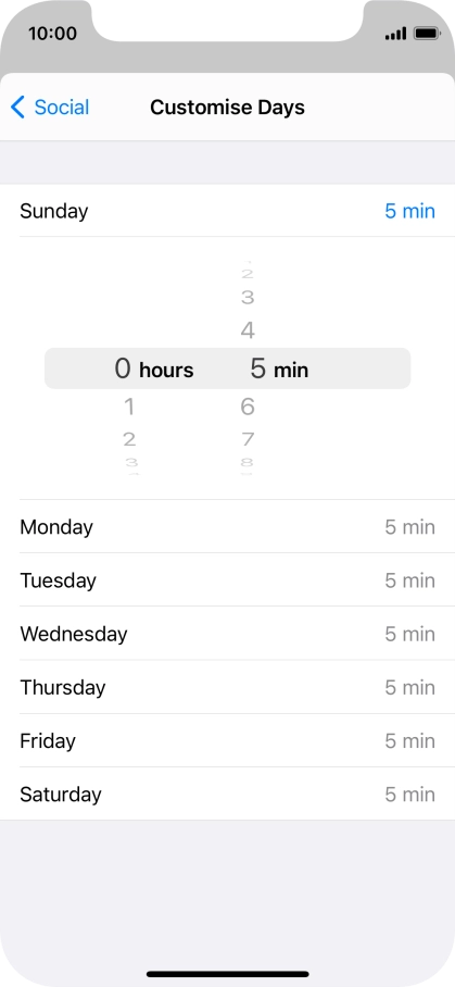 Select the required time limit.
