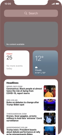 Slide your finger upwards on the screen.