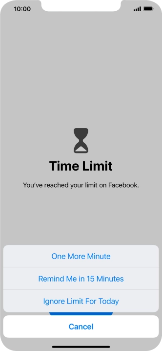 Press the required setting.