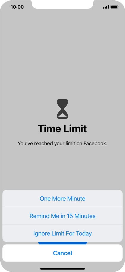 Press the required setting.