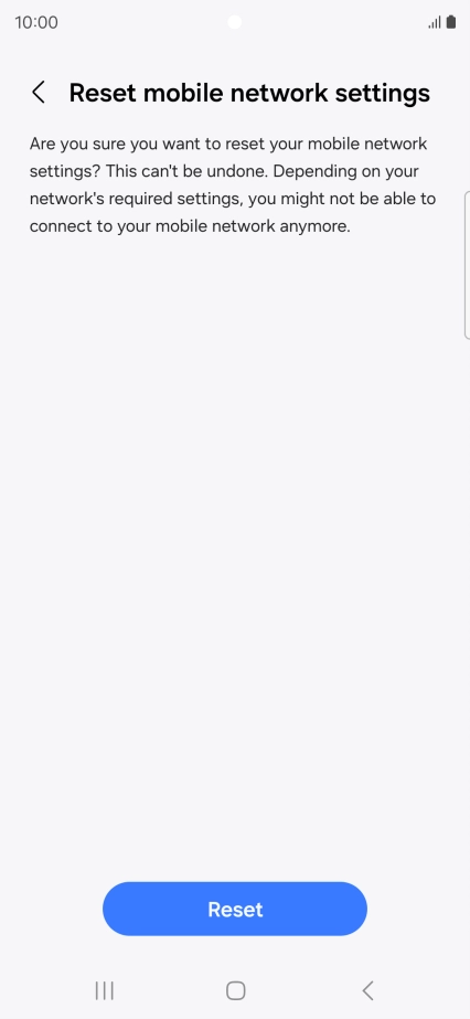 Press Reset. Press Reset.