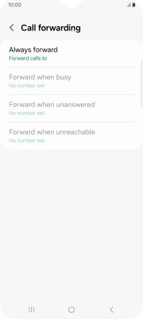 Press the required divert type.