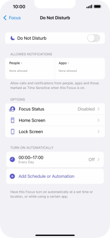 Press People and follow the instructions on the screen to select which contacts you would like to receive calls and notifications from when Do Not Disturb is turned on.
