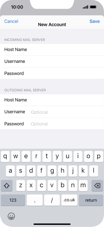 Press Save. Your email account has now been set up. To select more settings for incoming and outgoing server, proceed with the following steps.