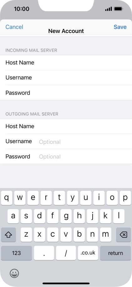 Press Save. Your email account has now been set up. To select more settings for incoming and outgoing server, proceed with the following steps.