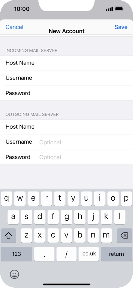 Press Save. Your email account has now been set up. To select more settings for incoming and outgoing server, proceed with the following steps.