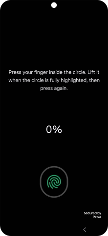 Follow the instructions on the screen to create the phone lock code using your fingerprint.