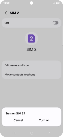 If you turn off use of the price plan, press Turn on.