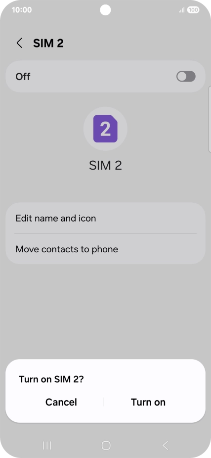 If you turn off use of the price plan, press Turn on.