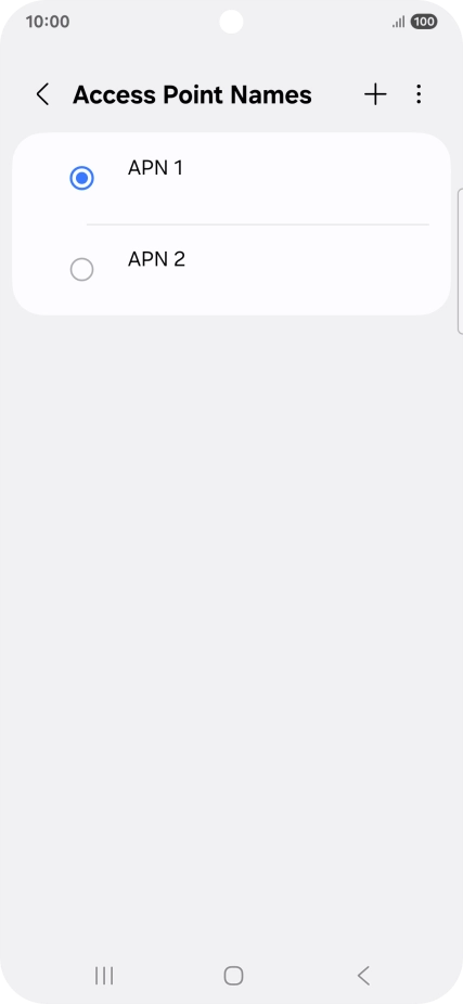 Press the field next to the data connection to activate it.