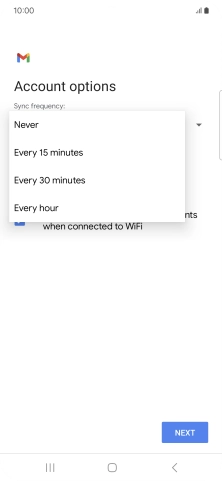 Press the required setting.