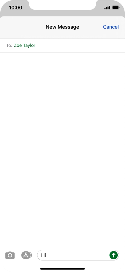 Press the send icon. Press the send icon.