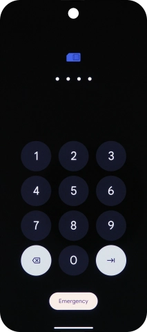 If your SIM is locked, key in your PIN and press arrow right.