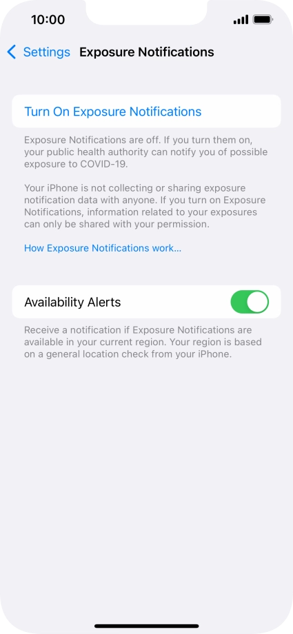 Press Turn On Exposure Notifications. Press Turn On Exposure Notifications.