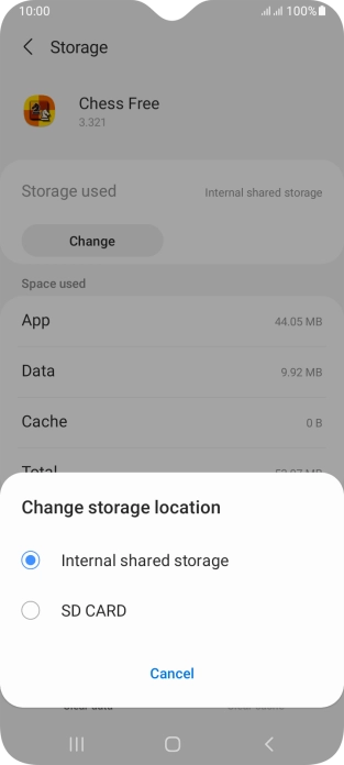 Press the name of the memory card.