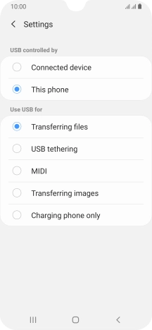 Press Transferring files to turn on the function.