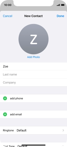 Press Last name and key in the last name.