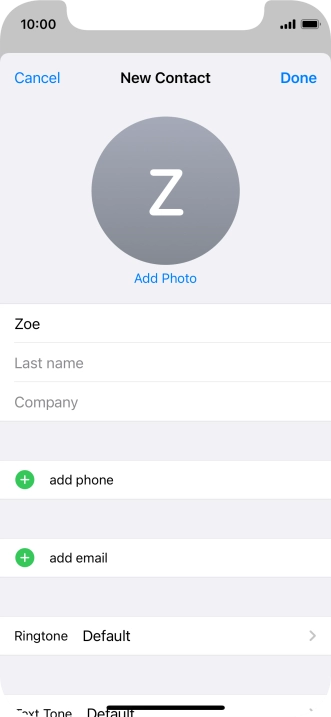 Press Last name and key in the last name.