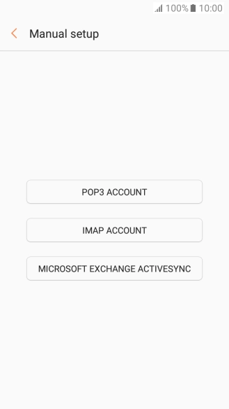 Press IMAP ACCOUNT. Press IMAP ACCOUNT.