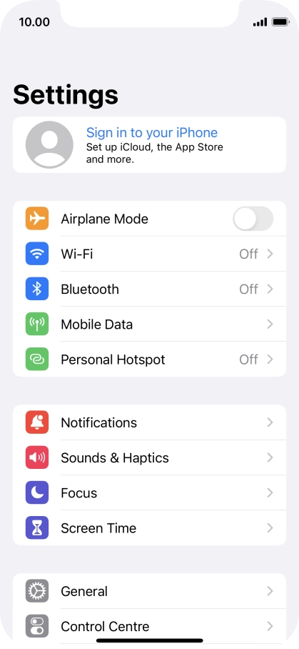 Press Sign in to your iPhone.