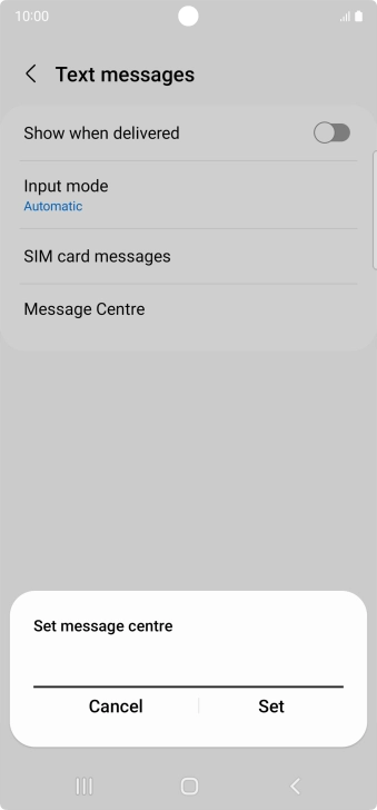 Key in +35387699989 and press Set.