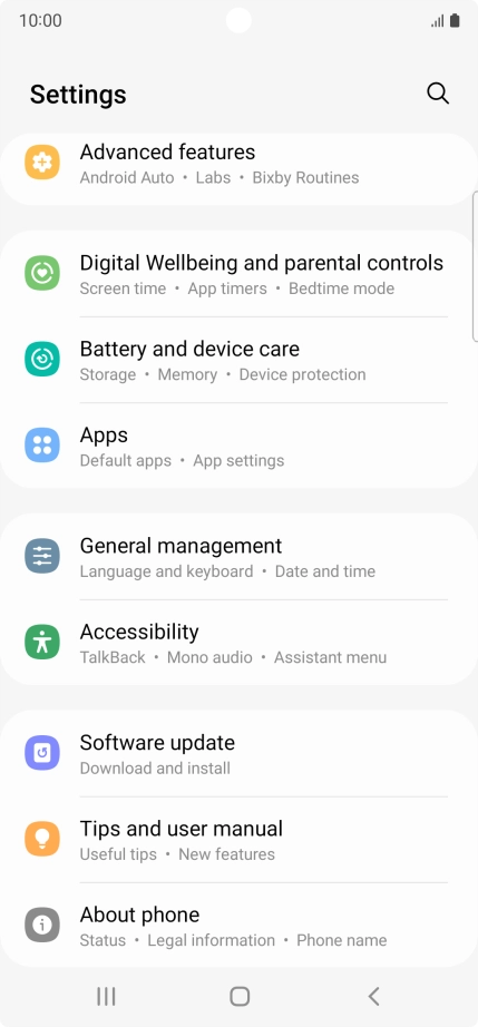 Press Software update.
