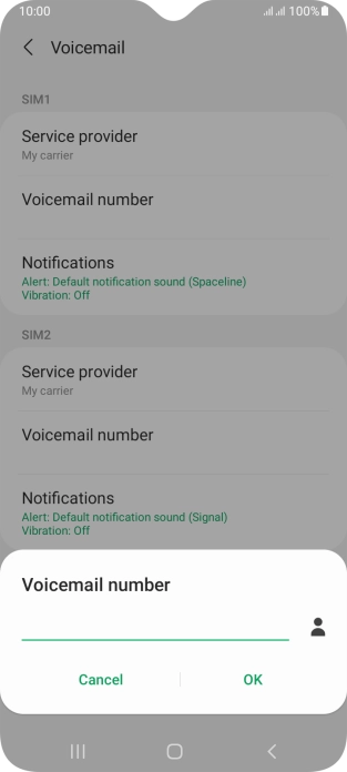 Key in (prefix) 5 (your phone number) and press OK.