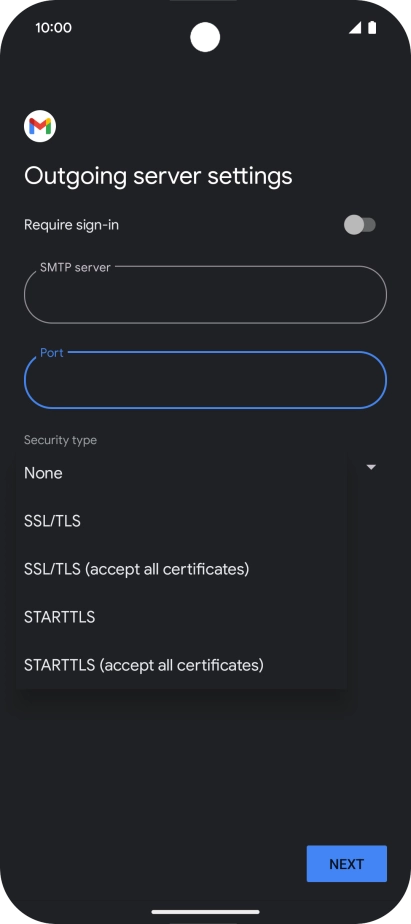 Press SSL/TLS.