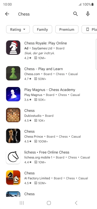 Press the required app. Press the required app.
