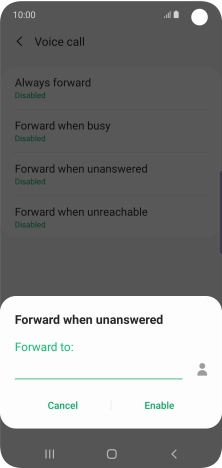 Key in (prefix) 5 (your phone number) and press Enable.