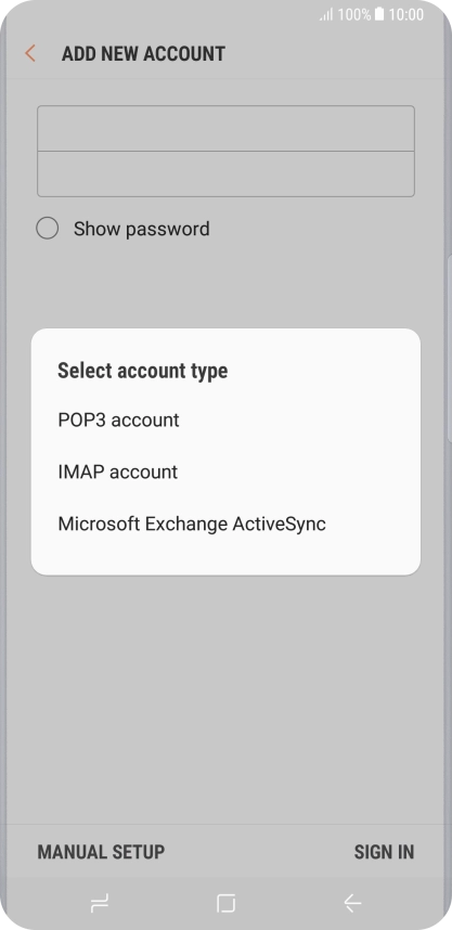 Press IMAP account.