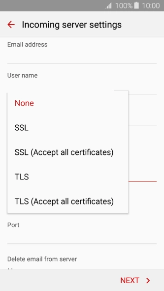 Press None to turn off the function.