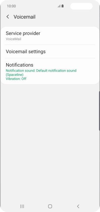 Press Voicemail settings.