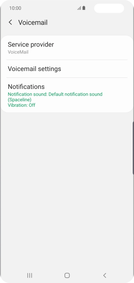 Press Voicemail settings.
