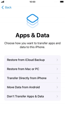 You can transfer content from an Android phone when your phone is activated for the first time and after a factory reset. When this screen is displayed, your phone is ready to transfer content from an Android phone.