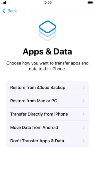 You can transfer content from an Android phone when your phone is activated for the first time and after a factory reset. When this screen is displayed, your phone is ready to transfer content from an Android phone.