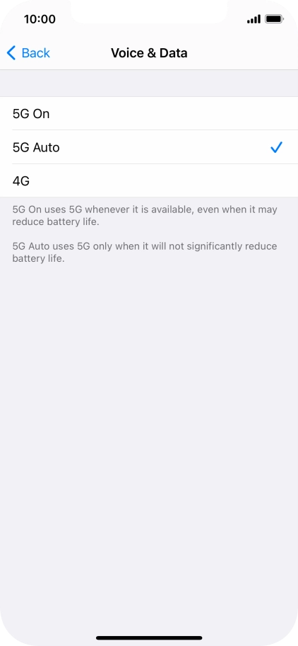 To turn on use of 5G primarily, press 5G On. To turn on use of 5G primarily, press 5G On.