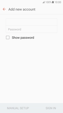 Press Password and key in the password for your email account.