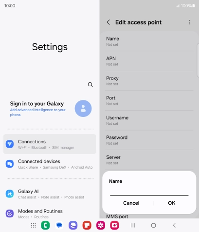 Key in Vodafone MMS and press OK.