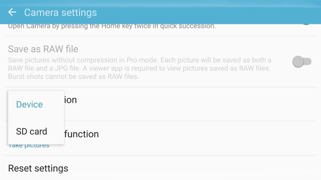 Press the required setting.