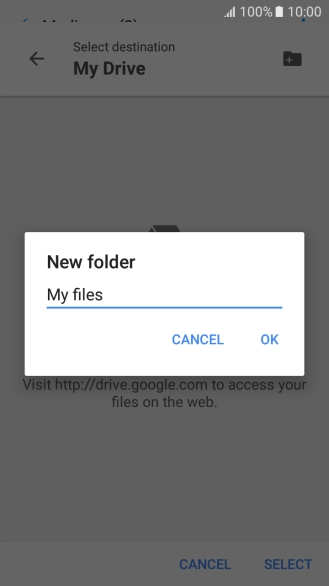 Key in a name for the folder and press OK.